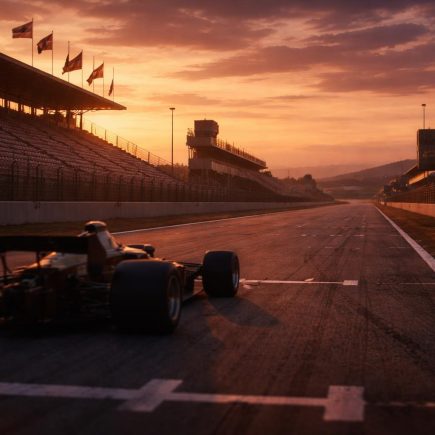 circuit-formule1-coucher-soleil-voiture-classique