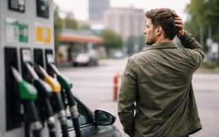 conducteur-inquiet-pompe-essence-urbain