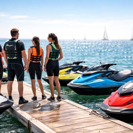 quai-mer-jetskis-personnes-combinaisons
