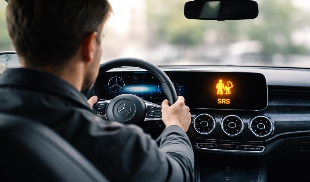 conducteur-mercedes-tableau-bord-voyant-srs
