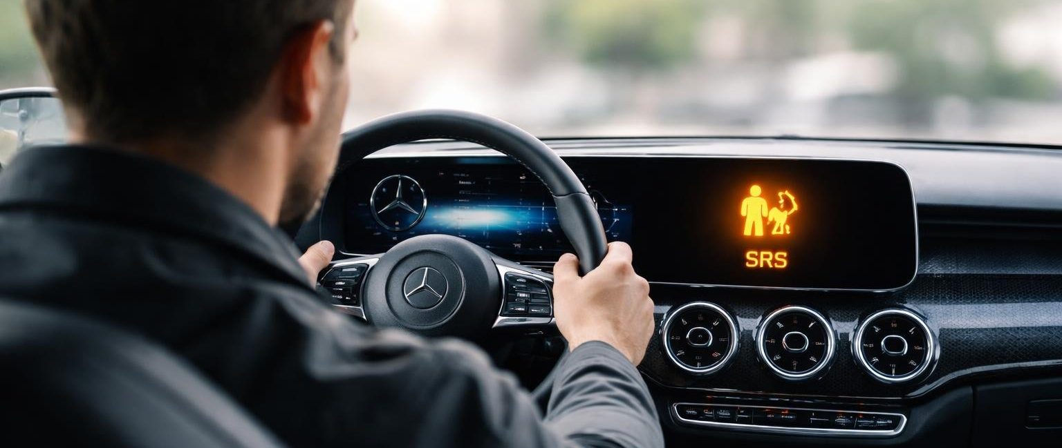 conducteur-mercedes-tableau-bord-voyant-srs